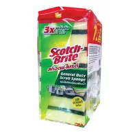 สก๊อตช์-ไบรต์ แผ่นใยขัดพร้อมฟองน้ำเล็ก 3x4 นิ้ว 12 ชิ้น