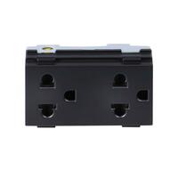 เต้ารับคู่ 3ขากลมแบน TJ-W8416V2-SBL HAC