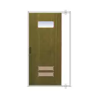 ประตูเหล็ก DoorTech บานสไลด์ บานเดี่ยว ND-06 Pinewood Black