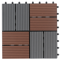 FINEXT Solid WPC Tile Dark Grey+Brown