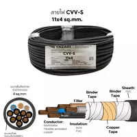 สายไฟ CVV-S 11x4 ตร.มม. YAZAKI 100 เมตร