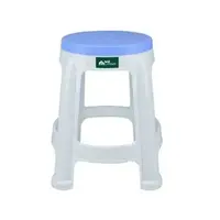 PLASTIC CHAIR ME LIVING STOOL WHT-BLUE