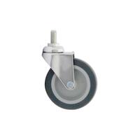 PAREO rubber wheels, screw-swivel, with brakes, 4 inches, gray