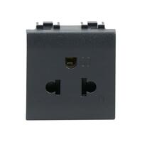 เต้ารับเดี่ยว 3 ขา+ม่านนิรภัย BTICINO AG5025TWT สีเทาด้าน