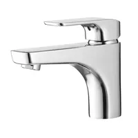 COTTO CT2142AD single lever washbasin mixer with pop-up washbasin drain and water supply hose, Sirocco model