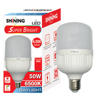 หลอดไฟ LED E27 50W เดย์ไลท์ ทรงกระบอก SHINING SUPER BRIGHT