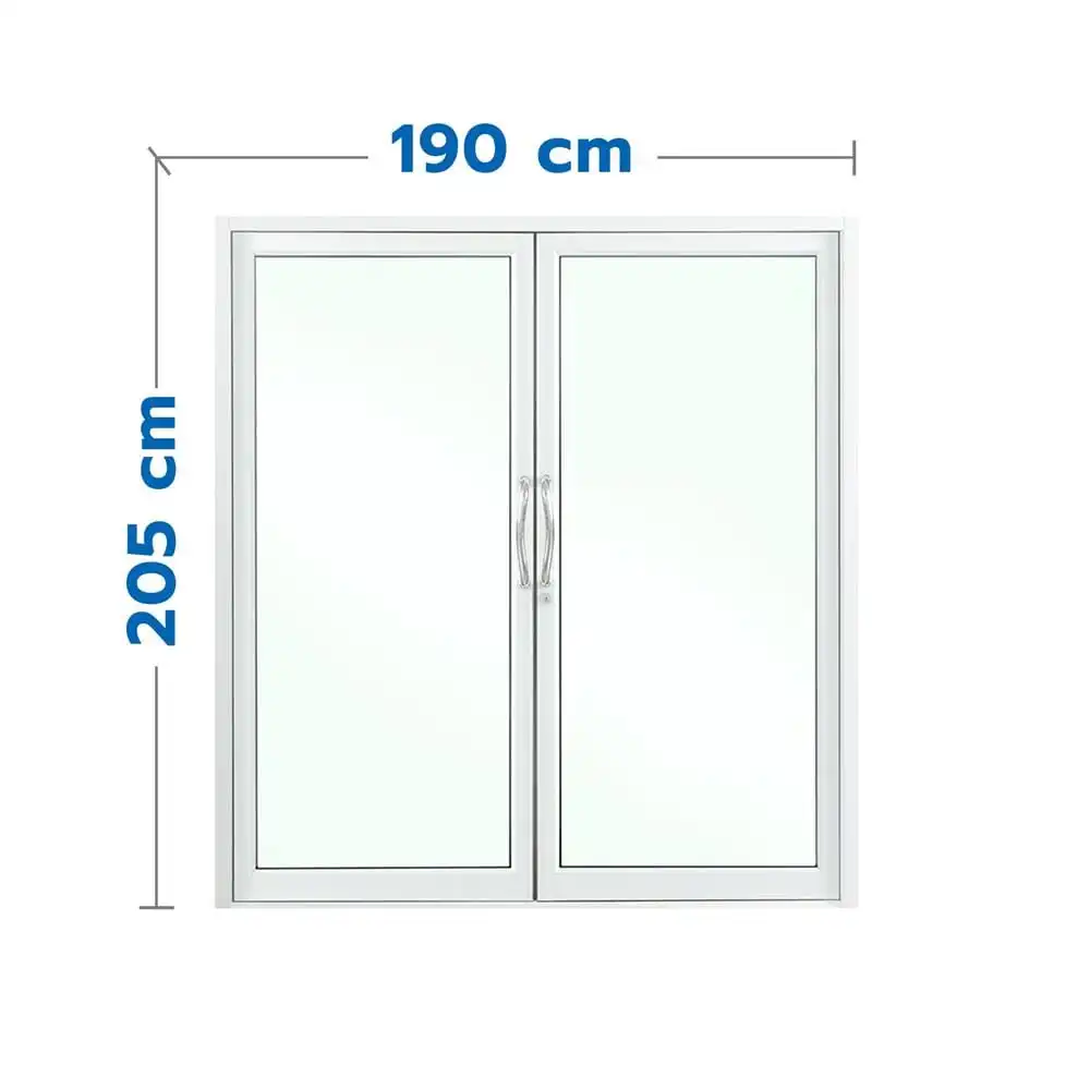 ALUMINUM DOUBLE SWING DOOR LYNN X-SERIES 190X205CM WHITE-1