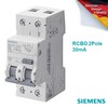 SIEMENS Breaker ซีเมนส์ เบรกเกอร์ RCBO 2P 30mA กันไฟดูด-ไฟรั่ว-ไฟเกิน-ไฟช็อต รุ่น 10A/6kA