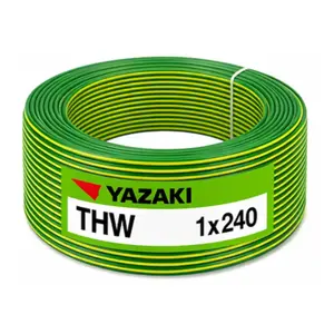สายไฟ THW 1x240 ตร.มม. สีเขียวแถบเหลือง YAZAKI (แบ่งขายเป็นเมตร)