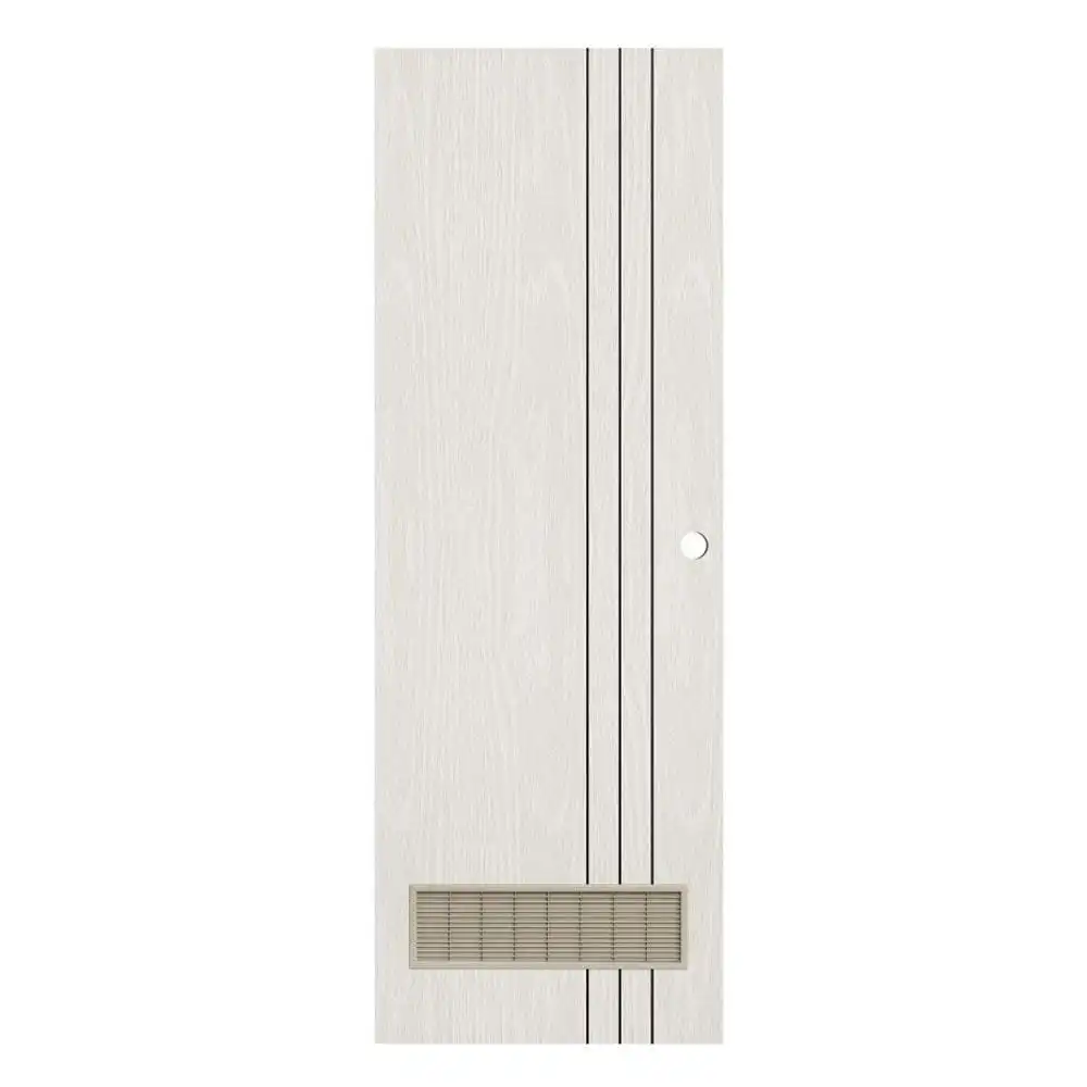 ประตูห้องน้ำ UPVC เจาะลูกบิด KING L3 เกล็ด 70x200 ซม. สีซิลวา ไลท์-1