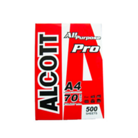 กระดาษ A4 70 แกรม Alcott แดง