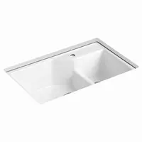 KOHLER K-3886X-2S-0 อ่างล้างจานเหล็กหล่อ 2 หลุม รุ่น อินดิโอ้ (เจาะรูสำหรับก๊อกคาร์บอน)