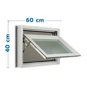 หน้าต่างบานกระทุ้ง อะลูมิเนียม มุ้ง KPA 60x40 ซม. สีขาว-1