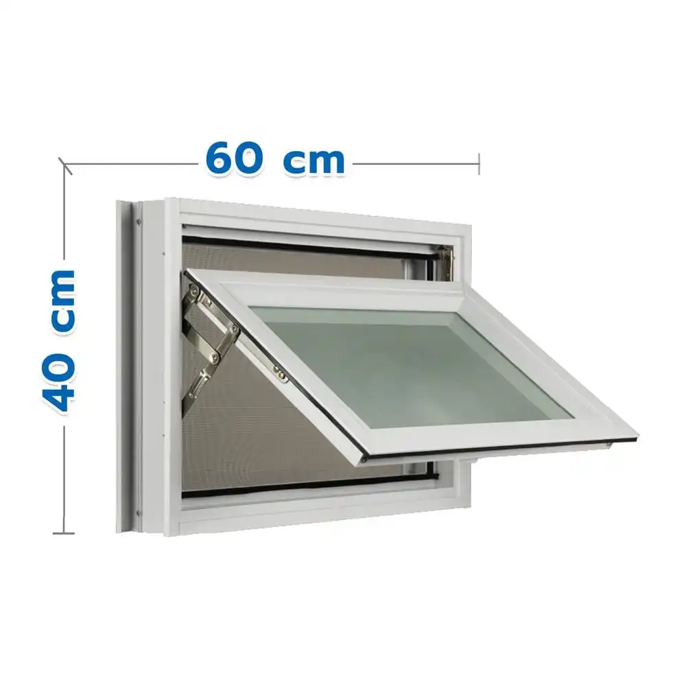 หน้าต่างบานกระทุ้ง อะลูมิเนียม มุ้ง KPA 60x40 ซม. สีขาว-1