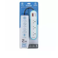 Plug strip, 1 switch, 3 sockets, 2 meters, model AP3146, blue