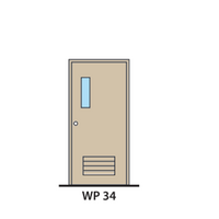 ประตูเหล็ก ทนไฟ LYNN WP34-FP (สีครีม PE-702461)