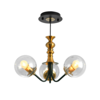 ไฟช่อ NEOLIGHT MDL 6310-3 สีใส/ดำ/ทอง 3 หัว