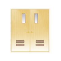 ประตูเหล็ก DoorTech บานคู่ ND-01 H-Wood Nature