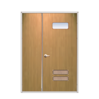 ประตูเหล็ก DoorTech บานครึ่ง ND-05 Water-Ash
