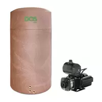 ถังเก็บน้ำ DOS รุ่น NATURA Water Pac All-in-one 2000 ลิตร สีแดงแกรนิต + ปั๊ม Grundfos
