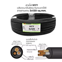 สายไฟ NYY 3x120 ตร.มม. YAZAKI