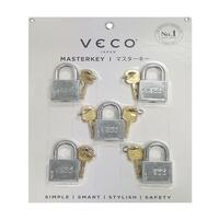 กุญแจคีย์อะไลท์ VECO 3PDS-PDL 40 มม. สีโครเมียม แพ็ก 4 ชิ้น
