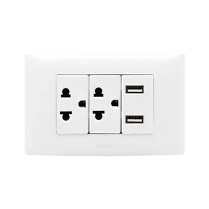 Single socket set, 2 sockets + USB AP-E2SB HAC-1
