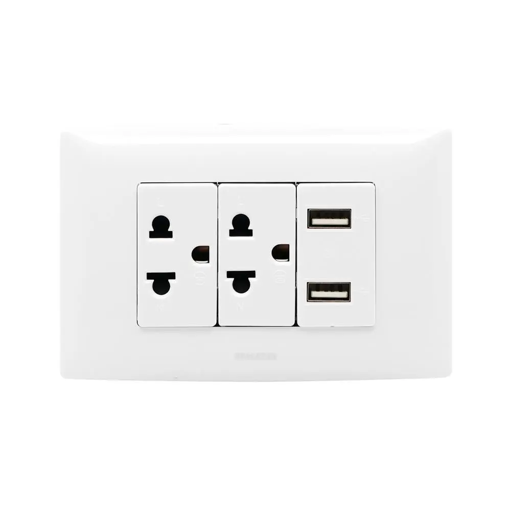 Single socket set, 2 sockets + USB AP-E2SB HAC-1