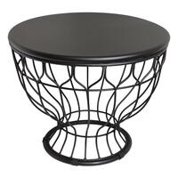 STEEL COFFEE TABLE FLAME BK