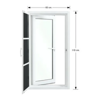 Slide Window Aluminum Single Sash Casement 3K-X White 60x110CM