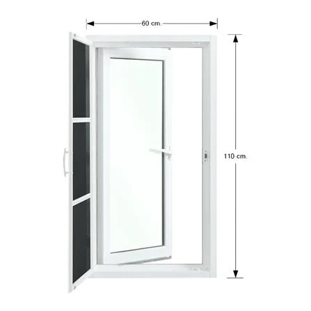 Slide Window Aluminum Single Sash Casement 3K-X White 60x110CM-1