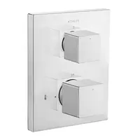 KOHLER K-99730T-9-CP ชุดฝาครอบและวาล์วผสมฝังกำแพงยืนอาบระบบเทอร์โมสแตทติก รุ่น โมดูโล จีโอเมทริก
