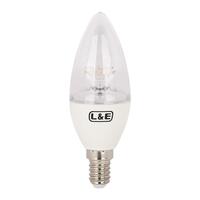หลอดไฟ LED E14 6W วอร์มไวท์ หลอดจำปา L&E DIMMABLE