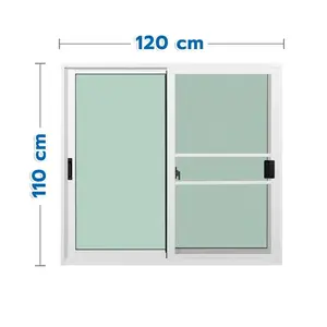 หน้าต่างบานเลื่อน อะลูมิเนียม S-S มุ้ง KPA ECO 120x110 ซม. สีขาว-1