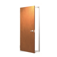 ประตูเหล็ก DoorTech บานเดี่ยว ND-02 Teak Wood