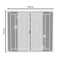 Window Al+mosquito screen+iron bars FLOWER 120x110cm white