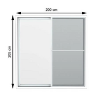 ประตู UPVC S-S มุ้ง Key สีขาว AMIGO 200x205CM