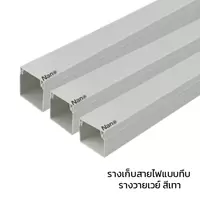 รางเก็บสายไฟแบบทึบ PVC สีเทา 20x20 มม.