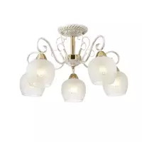 โคมถาดกิ่งคริสตัลแก้ว 5 หลอด รุ่น SD6118 สีขาว DECOS