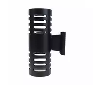 Outdoor wall lamp, aluminum, 2 bulbs, model SZ2069, black, FINEXT