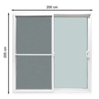 ประตู UPVC S-S มุ้ง สีขาว AMIGO 200x205CM