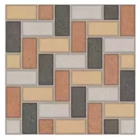 กระเบื้องปูพื้น 40x40 ซม.นิ้ว ลายหวาย มิกซ์ น้ำตาล