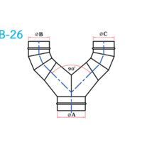 อุปกรณ์ท่อลม B-26 ขากางเกง+ข้องอท่อขนาน