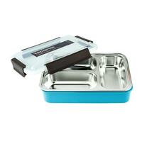Square food box 1.1L 3 compartments SS KEYWAY