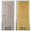 Melamine Door MDF iDoor S5 White teak 3.5x80x200 cm