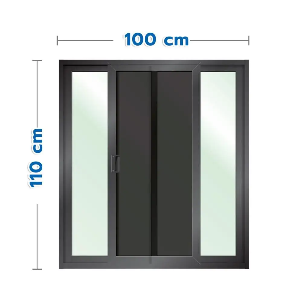 หน้าต่างบานเลื่อน อะลูมิเนียม S-S มุ้ง LYNN OK 100x110 ซม. สีดำ-1