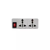 2-socket, 1-switch multipurpose socket, DP2 model, white