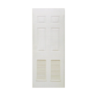 ประตู UPVC Unix ภายนอก ขาวเรียบ ช่องฟักเจาะเกล็ด UP-6 เกล็ด 1/2