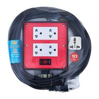 บล็อคยาง 4x4 พร้อมสาย VCT3x1 4ช่อง 1สวิตช์ SOKAWA S-258 10 เมตร ชมพู