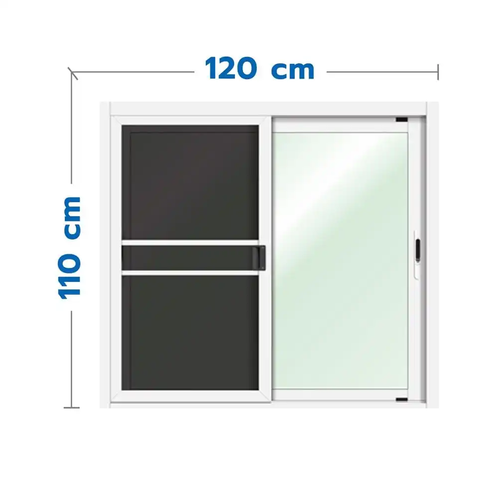 หน้าต่างบานเลื่อน อะลูมิเนียม S-S มุ้ง LYNN XPLUS 120x110 ซม. สีขาว-1